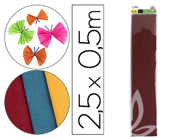 Papier crépon liderpapel 34g/m2 50cmx2.5m unicolore bordeaux — Non classé