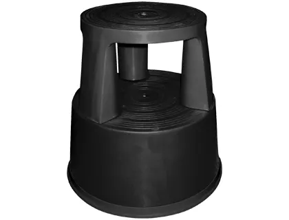 Tabouret q-connect plastique roues caoutchouc rétractables 2 niveaux base 44cm hauteur 43cm poids 2.9kg coloris noir — Non…