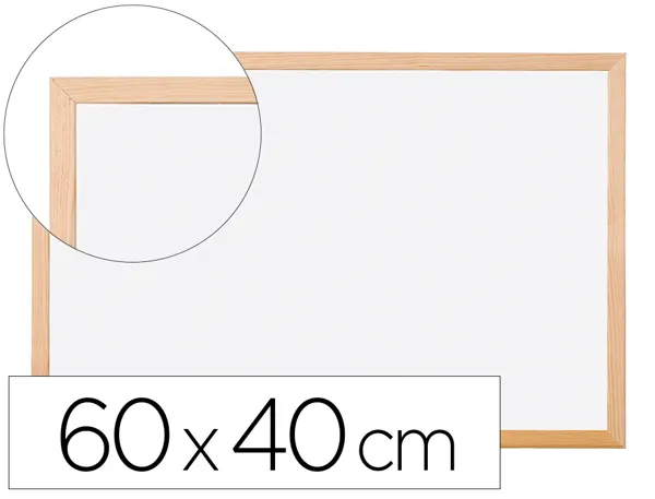Tableau q-connect mélaminé cadre bois lisse lavable stabilité marqueurs spéciaux accessoires fixation mur 60x40cm — Non…