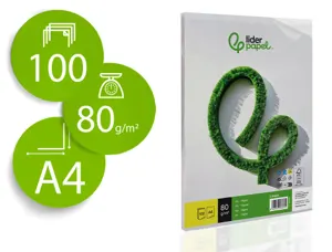 Papier écriture liderpapel a4 210x297mm blancheur extra opacité 80g/m2 paquet 100 feuilles — Non classé