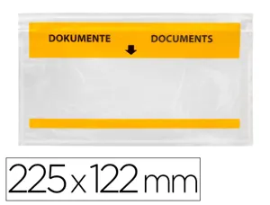 Pochette porte-documents q-connect 225x122mm auto-adhesive transparente texte francais allemand boite 100 unites — Non classé