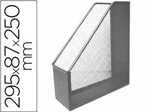 Porte-revues q-connect métal mesh maille métallique 250x79x289mm coloris argent — Non classé
