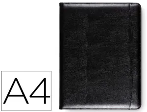 Conférencier a4 plastique bloc -notes inclus plusieurs compartiments poche rabat 32x25x2,5cm coloris noir — Non classé