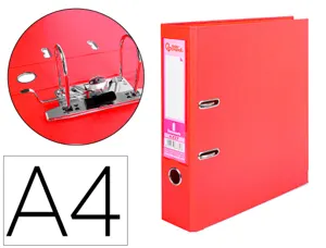 Classeur levier liderpapel a4 documenta carton rembordé 1,9mm dos 75mm rado métallique coloris rouge — Non classé