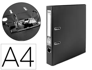 Classeur levier liderpapel a4 documenta carton rembordé 1,9mm dos 52mm rado métallique coloris noir — Non classé