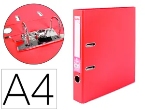 Classeur levier liderpapel a4 documenta carton rembordé 1,9mm dos 52mm rado métallique coloris rouge — Non classé