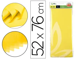 Papier de soie liderpapel 52x76cm 18g/m2 unicolore jaune sachet 5f — Non classé