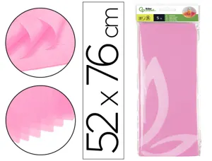 Papier de soie liderpapel 52x76cm 18g/m2 unicolore rose sachet 5f — Non classé