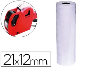 Étiquette adhésive q-connect pour étiqueteuse 1 ligne 8 chiffres format 21x12mm coloris blanc rouleau 1000 unités — Non…