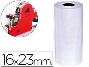 Étiquette adhésive q-connect pour étiqueteuse 2 lignes 10 chiffres format 16x23mm coloris blanc rouleau 700 unités — Non…