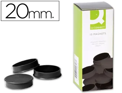 Aimant q-connect diamètre 20mm affichage signalisation toutes surfaces métalliques coloris noir boîte 10 unités — Non classé