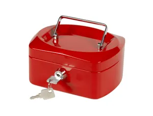 Caisse monnaie q-connect structure acier 0.8mm épaisseur plateau amovible espace billets 152x80x115mm coloris rouge — Non…