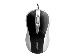 Souris mini q-connect filaire optique 800dpi 3 boutons molette mouvement horizontal vertical usb coloris noir — Non classé