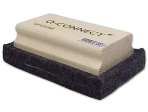 Brosse effaceur q-connect tableau vert/tableau blanc poignée en bois base feutrine 11x7cm — Non classé