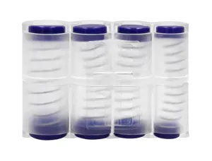 Casier monnayeur q-connect soufflet 8 fractions euros 75x105x32mm coloris transparent/bleu — Non classé