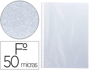 Pochette q-connect perforee folio 50 mc graine boite 100  unites — Non classé