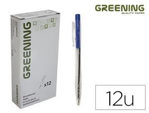 Stylo greening rétractable coloris bleu — Non classé