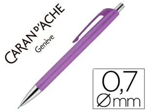 Porte-mine caran d'ache 884 infinite mine 0.7mm bouton poussoir chrome brillant coloris mauve — Non classé