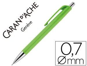 Porte-mine caran d'ache 884 infinite mine 0.7mm bouton poussoir chrome brillant coloris vert printemps — Non classé