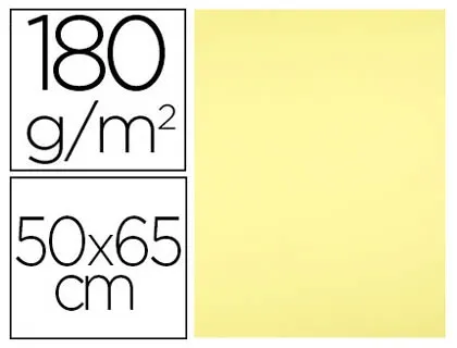 Papier cartonne liderpapel 50x65cm 180gr coloris jaune   clair paquet 25 feuilles — Non classé