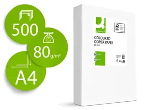 Papier couleur q-connect multifonction a4 80g/m2 unicolore vert intense ramette 500 feuilles — Non classé