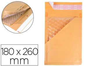 Pochette bulles d'air q-connect 180x260mm 82g kraft matelasse rabat droit auto-adhesive sans fenetre lot 100 unites — Non…