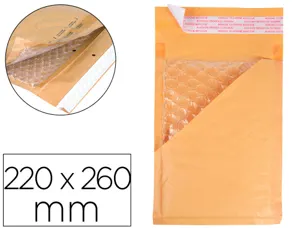 Pochette bulles d'air q-connect 220x260mm 82g kraft matelasse rabat droit auto-adhesive sans fenetre lot 100 unites — Non…
