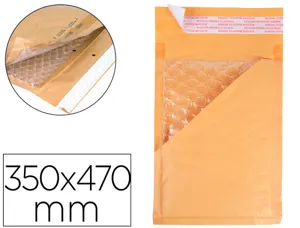 Pochette bulles d'air q-connect 350x470mm 82g kraft matelasse rabat droit auto-adhesive sans fenetre lot 50 unites — Non…