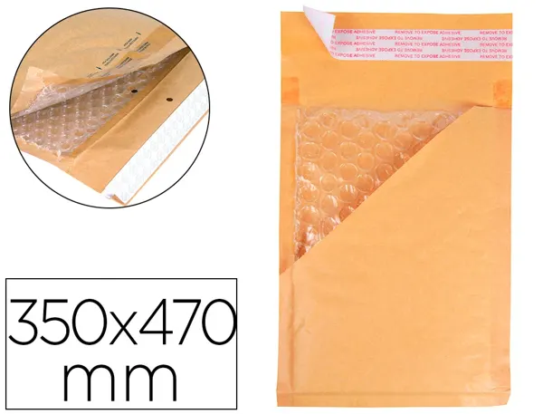 Pochette bulles d'air q-connect 350x470mm 82g kraft matelasse rabat droit auto-adhesive sans fenetre lot 50 unites — Non…