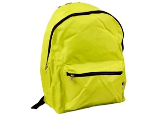 Cartable liderpapel 1 compartiment résistant 2 poches fermeture éclair bretelles matelassées 40x30x17cm vert citron — Non…