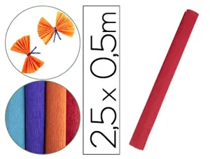 Papier crepon liderpapel rouleau 50cmx2,5m 85gr        coloris rouge — Non classé