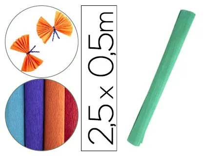 Papier crepon liderpapel rouleau 50cmx2,5m 85gr coloris vert — Non classé