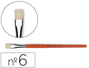Brosse plate raphaël soie de porc nº6 virole fer blanc nickelé — Non classé