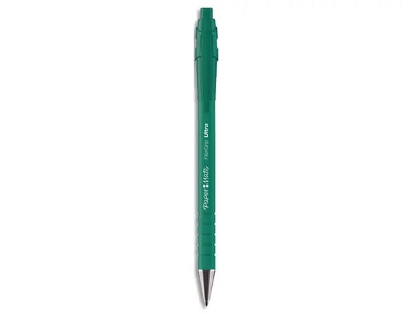 Stylo-bille paper mate flexgrip ultra écriture moyenne 0.7mm encre douce corps strié anti-glisse rétractable vert — Non…