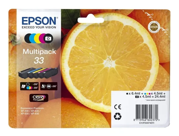 EPSON 4LB 33 Multipack non tagged Claria Premium Ink Orange — Cartouches & toners — vue 3