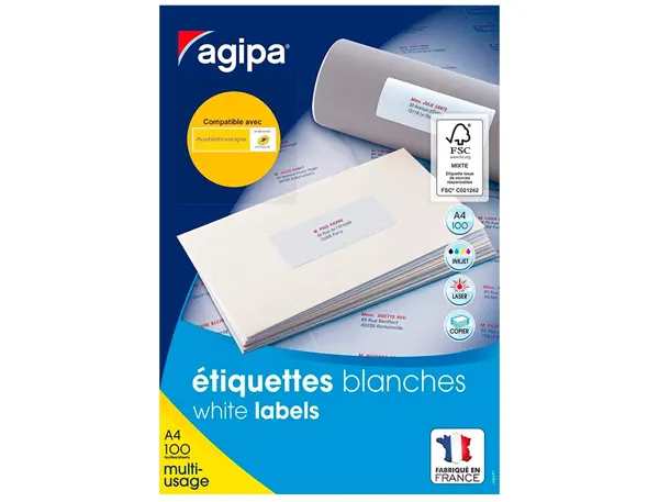 agipa Etiquette universelle, 63,5 x 46,6 mm, blanc — Fournitures — vue 3