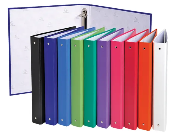 Classeur 4 anneaux en carton plastifié, format A4, dos 4 cm, 10 coloris assortis, EXACOMPTA — Classement & archivage — vue 3