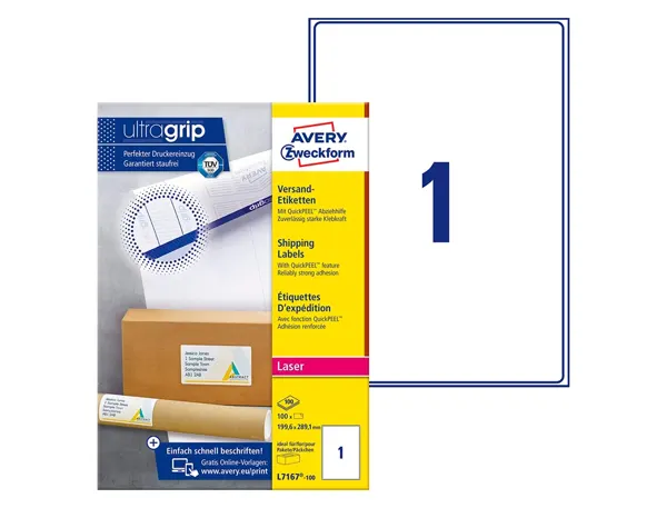 AVERY Etiquette d'expédition, 199,6 x 289,1 mm, blanc — Fournitures — vue 3