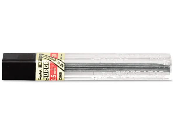 Pentel Etui mines HI-POLYMER SUPER, dureté: 2B — Fournitures — vue 3