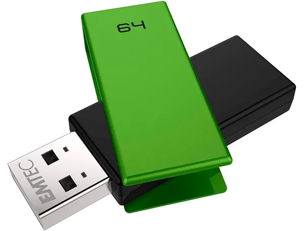 Cle Usb Emtec 2.0 C350 Brick Pivotante 64 gb Vitesse Lecture 15 mbs Ecriture Mb/S Coloris Vert — Informatique &… — vue 3