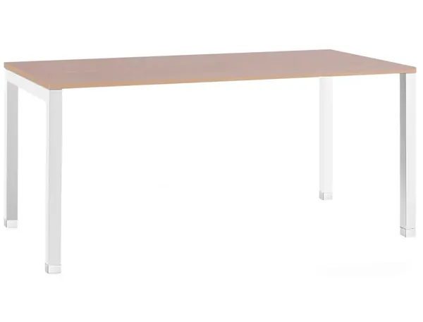 Bureau Mt International Plateau Hetre Melamine 25 mm Pietement Arche Coloris Blanc 140x80 cm — Aménagement d'espace — vue 3