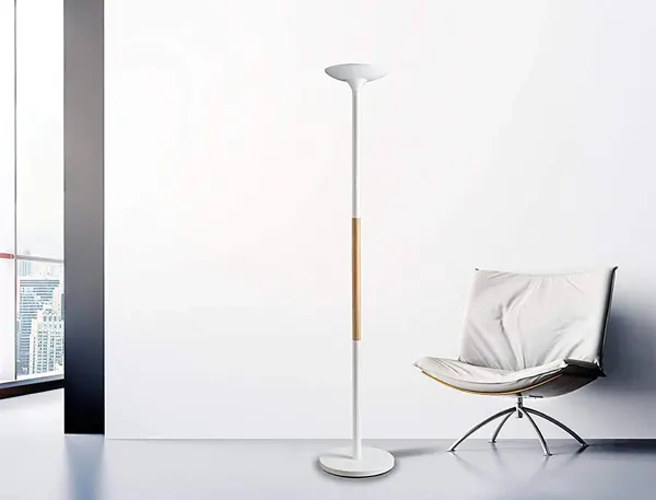 UNiLUX Lampadaire à LED PRYSKA, dimmable, hêtre/blanc — Lampadaires — vue 8