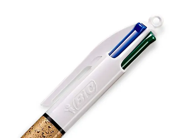 Stylo-Bille Bic 4 Couleurs Festif Retractable Rechargeable Pointe Moyenne 1mm Corps Large Blanc/Dore — Fournitures — vue 6