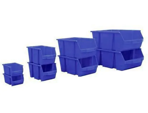 Bac A Bec Viso Polypropylene Empilable Resistant Grande Ouverture Porte-Etiquette 45,5x30x17,5cm 28l Bleu —… — vue 6