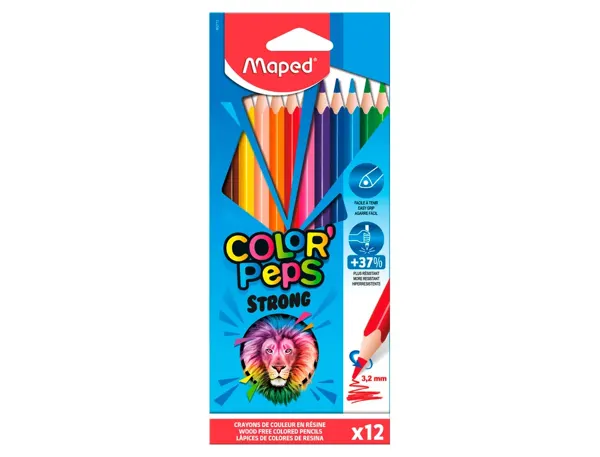 Maped Crayon de couleur COLOR'PEPS STRONG, étui carton de 12 — Fournitures — vue 3