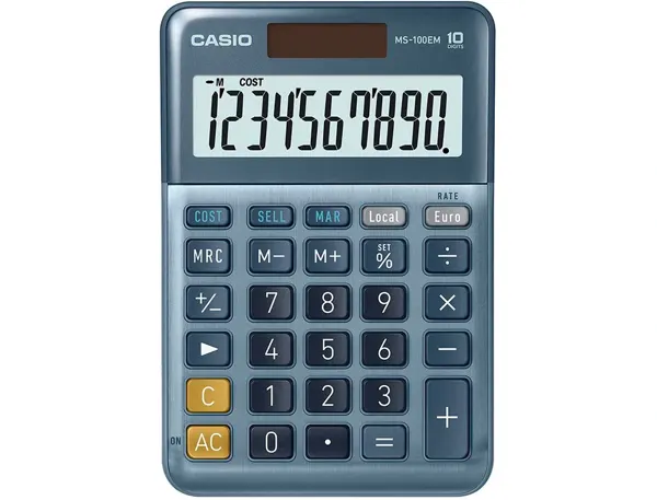 CASIO Calculatrice de bureau MS-100 EM, 10 chiffres, argent — Fournitures — vue 3