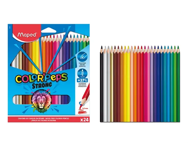 Maped Crayon de couleur COLOR'PEPS STRONG, étui carton de 24 — Fournitures — vue 4