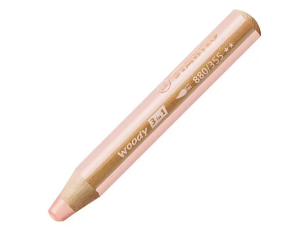 STABILO Crayon multi-talents woody 3 en 1, rond,rose abricot — Fournitures — vue 3