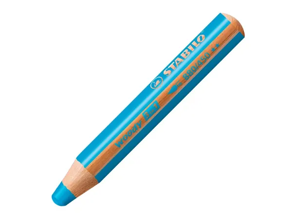 STABILO Crayon multi-talents woody 3 en 1, rond, cyan — Fournitures — vue 3