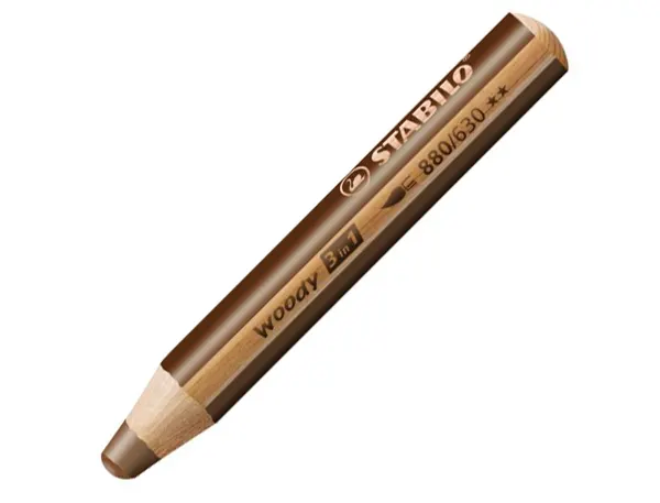 STABILO Crayon multi-talents woody 3 en 1, rond, marron — Fournitures — vue 3
